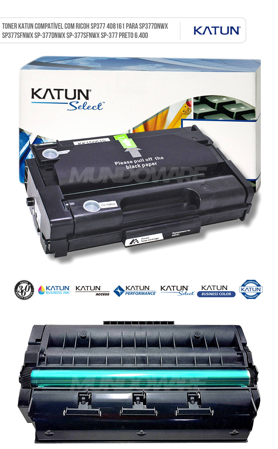 Toner Katun Compatível com Ricoh SP377 408161 para SP377dnwx SP377sfnwx SP-377dnwx SP-377sfnwx SP-377 Preto 6.400 Cartucho de Toner Katun Compatível com Ricoh SP377 408161 para SP377dnwx SP377sfnwx SP-377dnwx SP-377sfnwx SP-377 Preto 6.400
