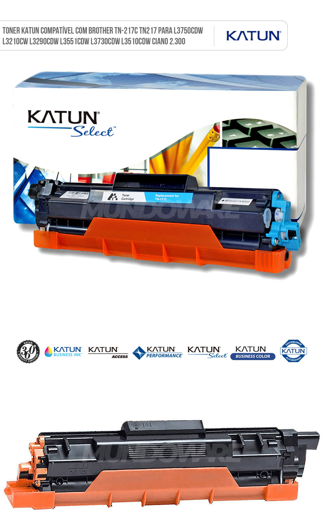 Toner Katun Compatível com Brother TN-217C TN217 para L3750cdw L3210cw L3290cdw L3551cdw L3730cdw L3510cdw Ciano 2.300 Cartucho de Toner Katun Compatível com Brother TN-217C TN217 para L3750cdw L3210cw L3290cdw L3551cdw L3730cdw L3510cdw Ciano 2.300