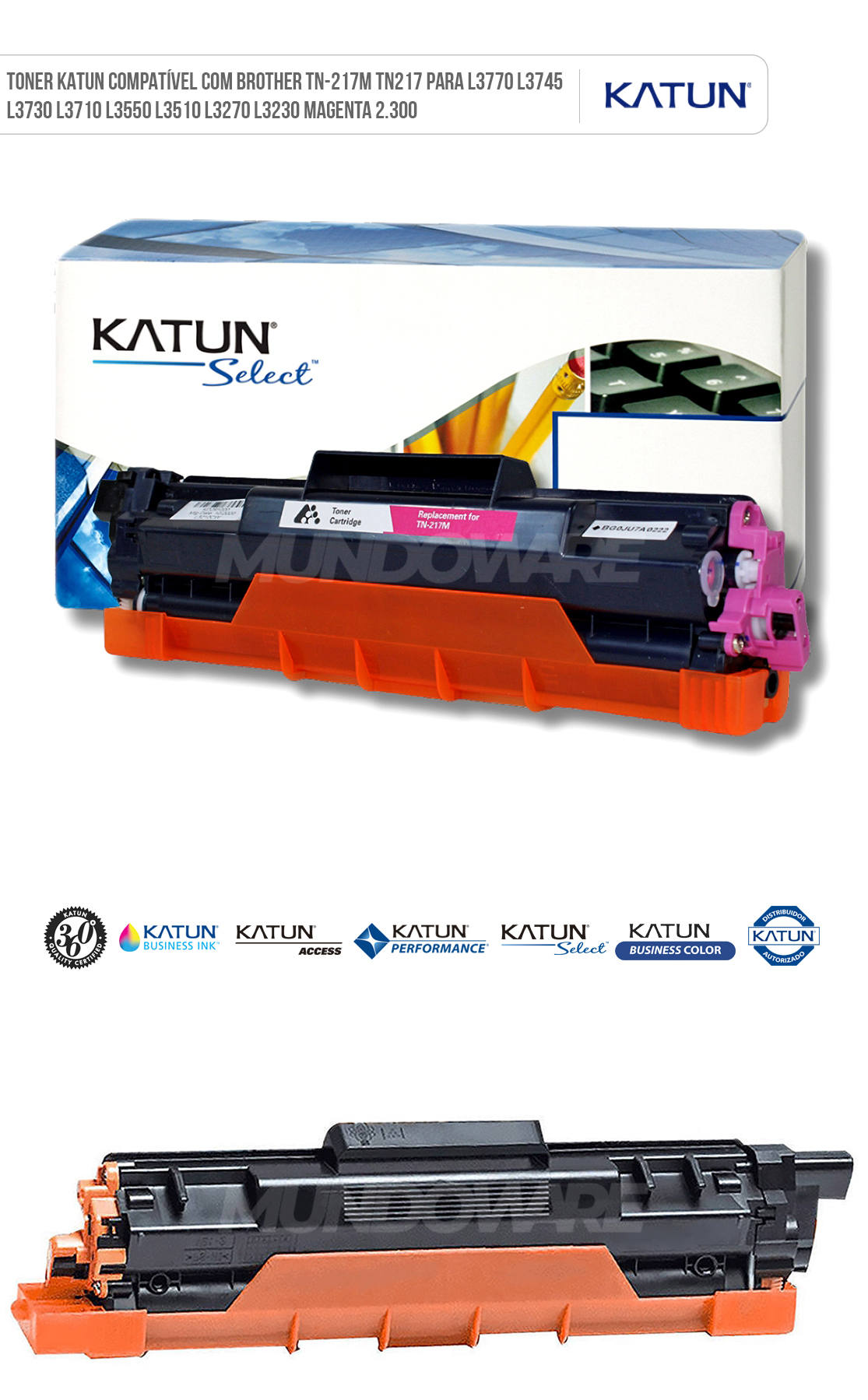 Toner Katun Compatível com Brother TN-217M TN217 para L3770 L3745 L3730 L3710 L3550 L3510 L3270 L3230 Magenta 2.300 Cartucho de Toner Katun Compatível com Brother TN-217M TN217 para L3770 L3745 L3730 L3710 L3550 L3510 L3270 L3230 Magenta 2.300