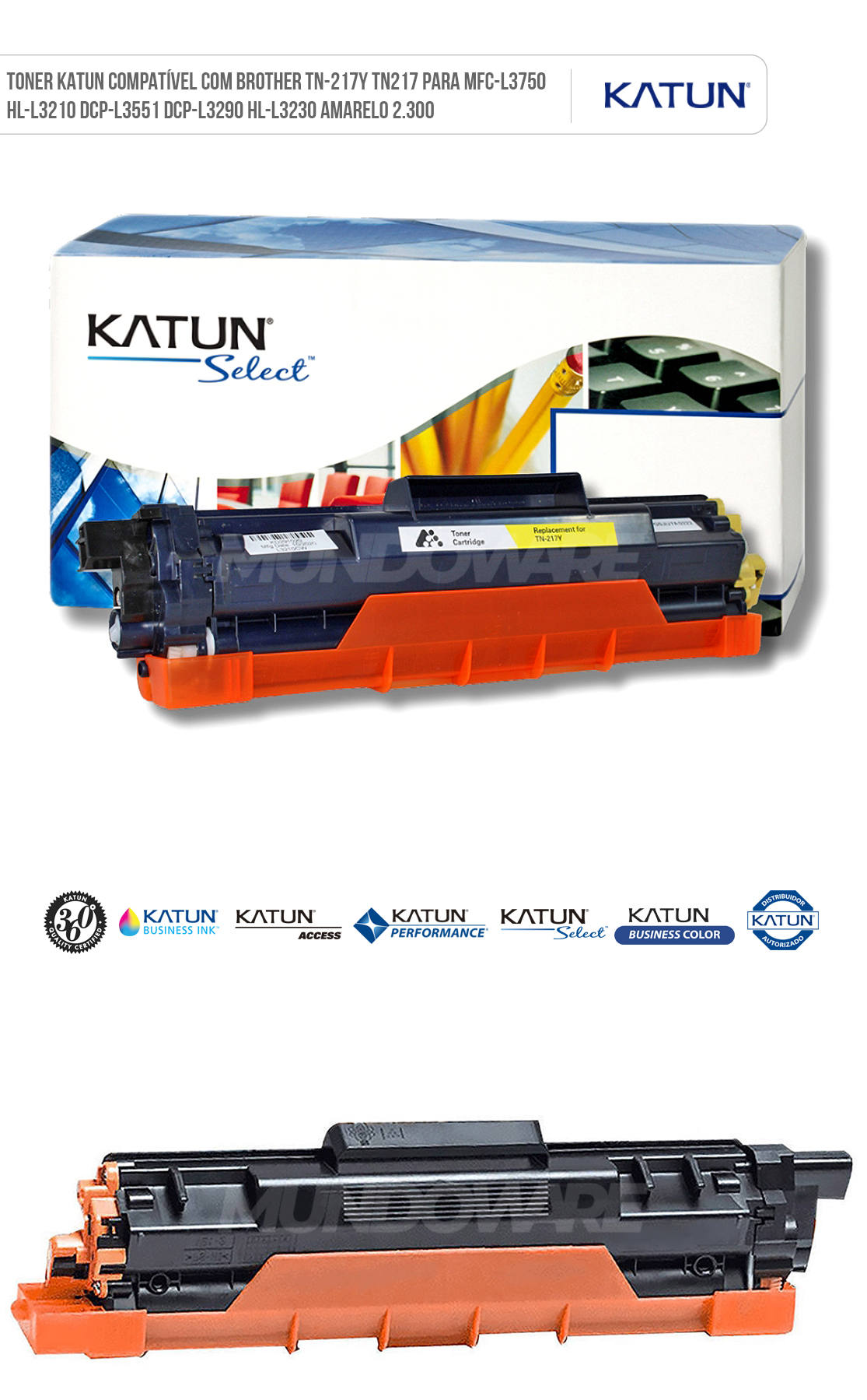 Toner Katun Compatível com Brother TN-217Y TN217 para MFC-L3750 HL-L3210 DCP-L3551 DCP-L3290 HL-L3230 Amarelo 2.300 Cartucho de Toner Katun Compatível com Brother TN-217Y TN217 para MFC-L3750 HL-L3210 DCP-L3551 DCP-L3290 HL-L3230 Amarelo 2.300