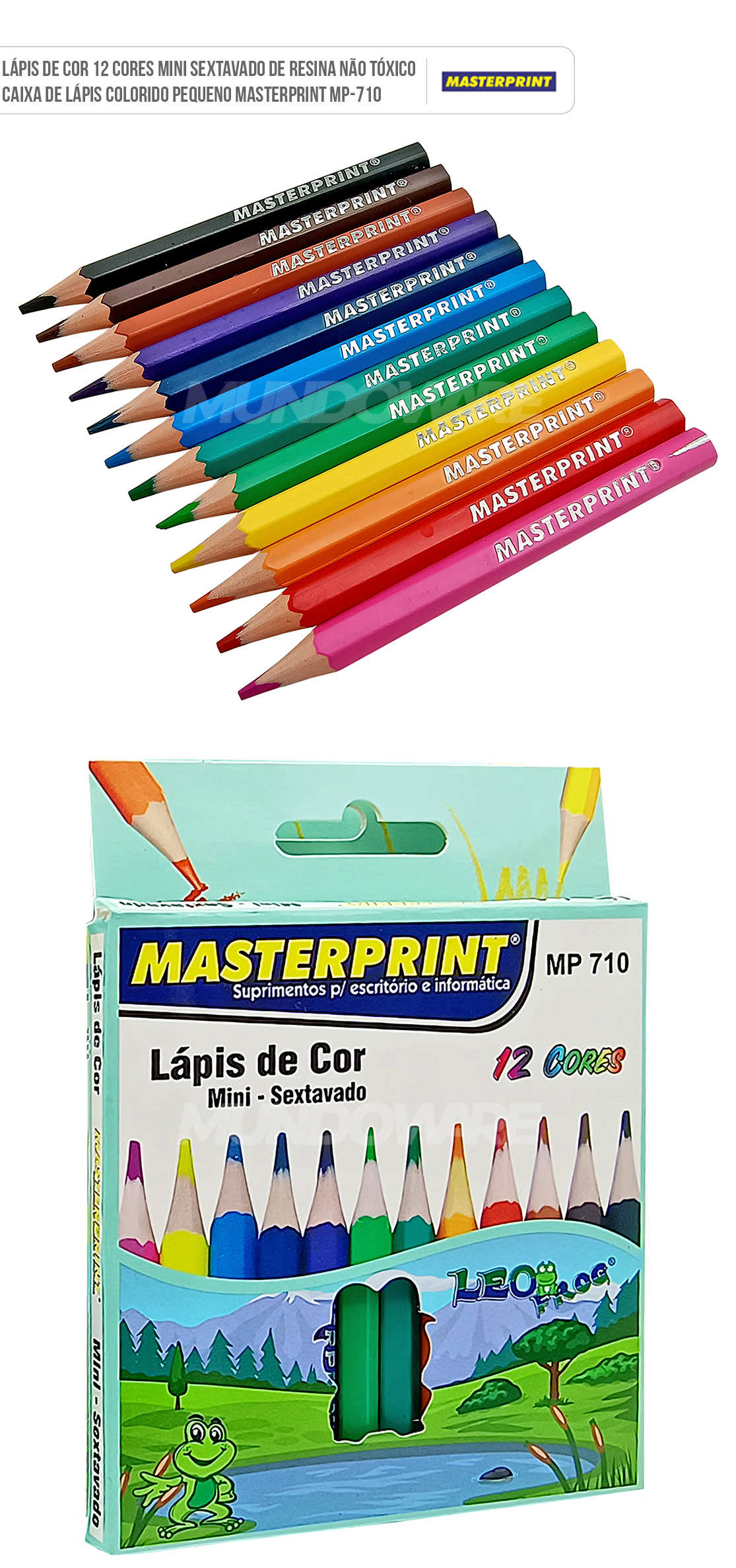 Lápis de Cor 12 Cores Mini Sextavado de Resina Não Tóxico Caixa de Lápis Colorido Pequeno Masterprint MP710 Lápis de Cor 12 Cores Mini Sextavado de Resina Não Tóxico Caixa de Lápis Colorido Pequeno Masterprint MP-710