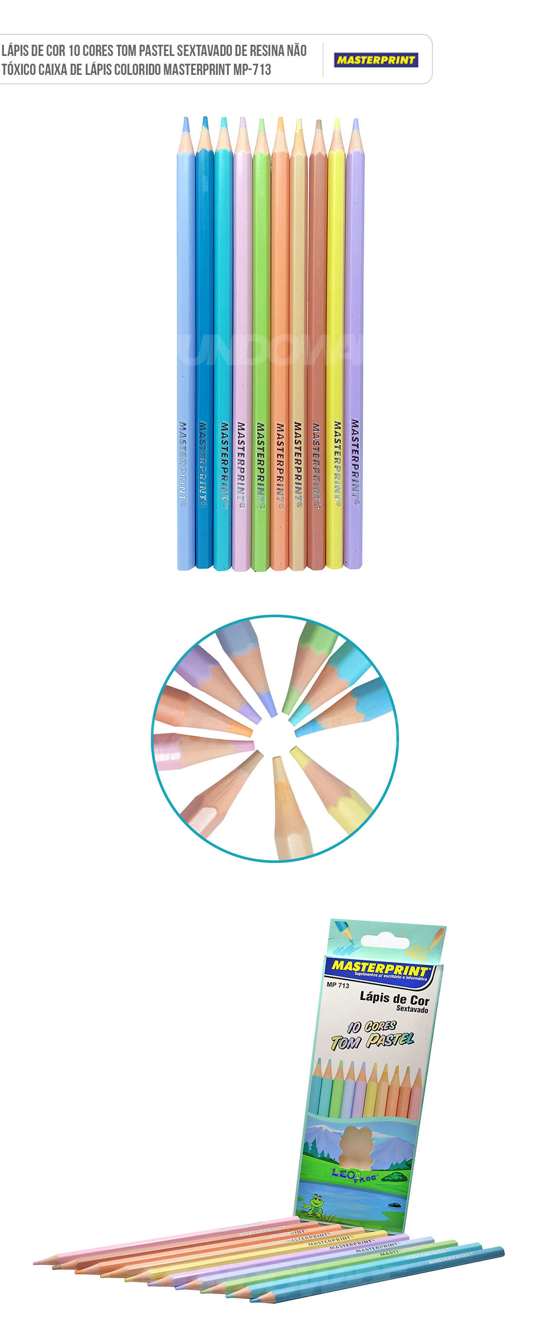 Lápis de Cor 10 Cores Tom Pastel Sextavado de Resina Não Tóxico Caixa de Lápis Colorido Masterprint MP713 Lápis de Cor 10 Cores Tom Pastel Sextavado de Resina Não Tóxico Caixa de Lápis Colorido Masterprint MP-713