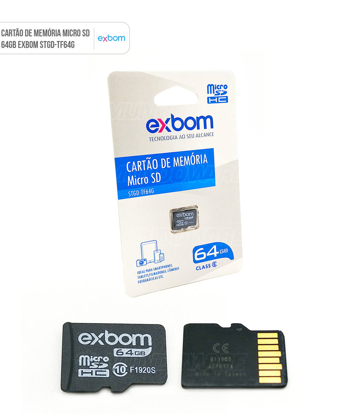 Memory Card MicroSD 64GB Exbom Cartão de Memória Micro SD HC