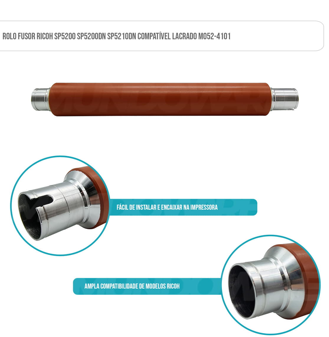 Rolo Fusor Ricoh SP5200 SP5200DN SP5210DN Compatível Lacrado M052-4101 Rolo Fusor Ricoh SP5200 SP5200DN SP5210DN Compatível Lacrado M052-4101