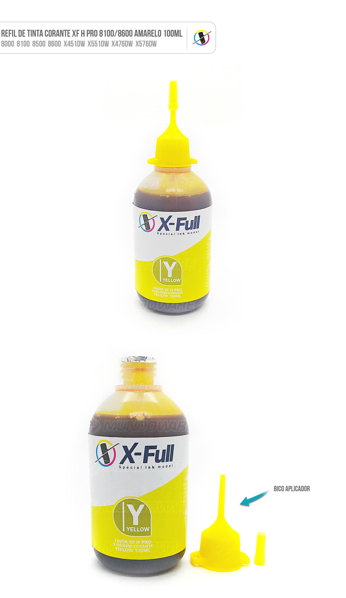 Tinta Yellow Corante para Bulk-ink Tanque de Tinta impressora 8000 8100 8500 8600 X451dw X551dw X476dw X576dw