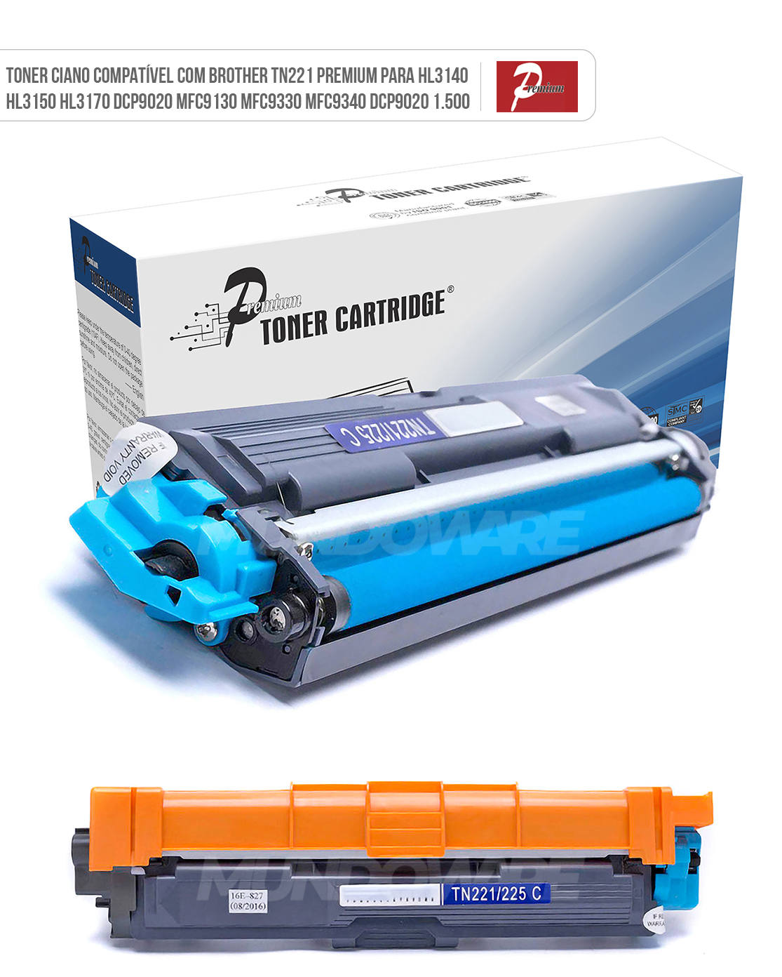 Toner Compatível com Brother TN-221C TN221 Ciano p/ MFC-9140cdn MFC-9130cdw DCP-9020cdw HL-3150cdw HL3170 Premium 1.500 Cartucho de Toner Compatível com Brother TN-221C TN221 Ciano p/ MFC-9140cdn MFC-9130cdw DCP-9020cdw HL-3150cdw HL3170 Premium 1.500