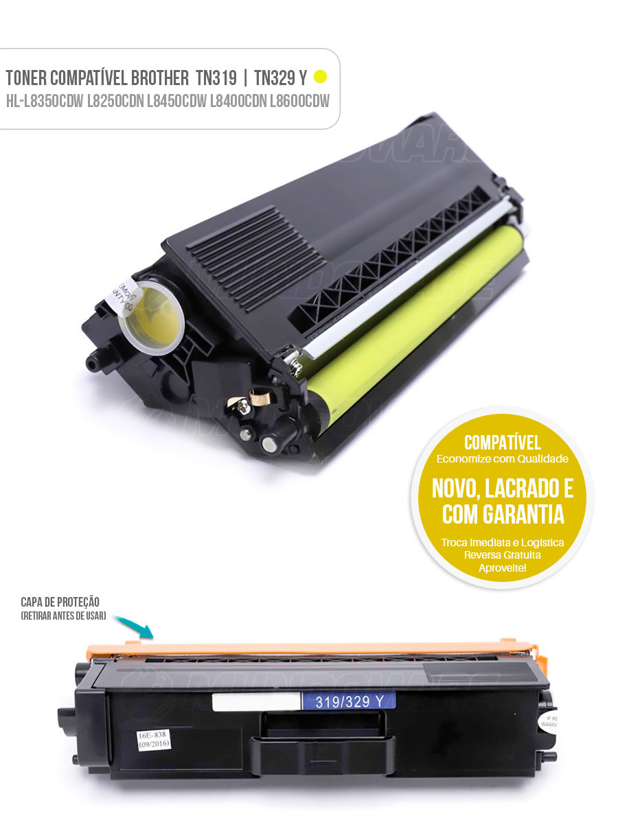 Toner Compatível brother tn319y tn329y Amarelo Color DCP-L8400CDN L8350CDW L8600CDW L8250CDN L8650DW Tonner Brother tn-319 tn-329 Yellow