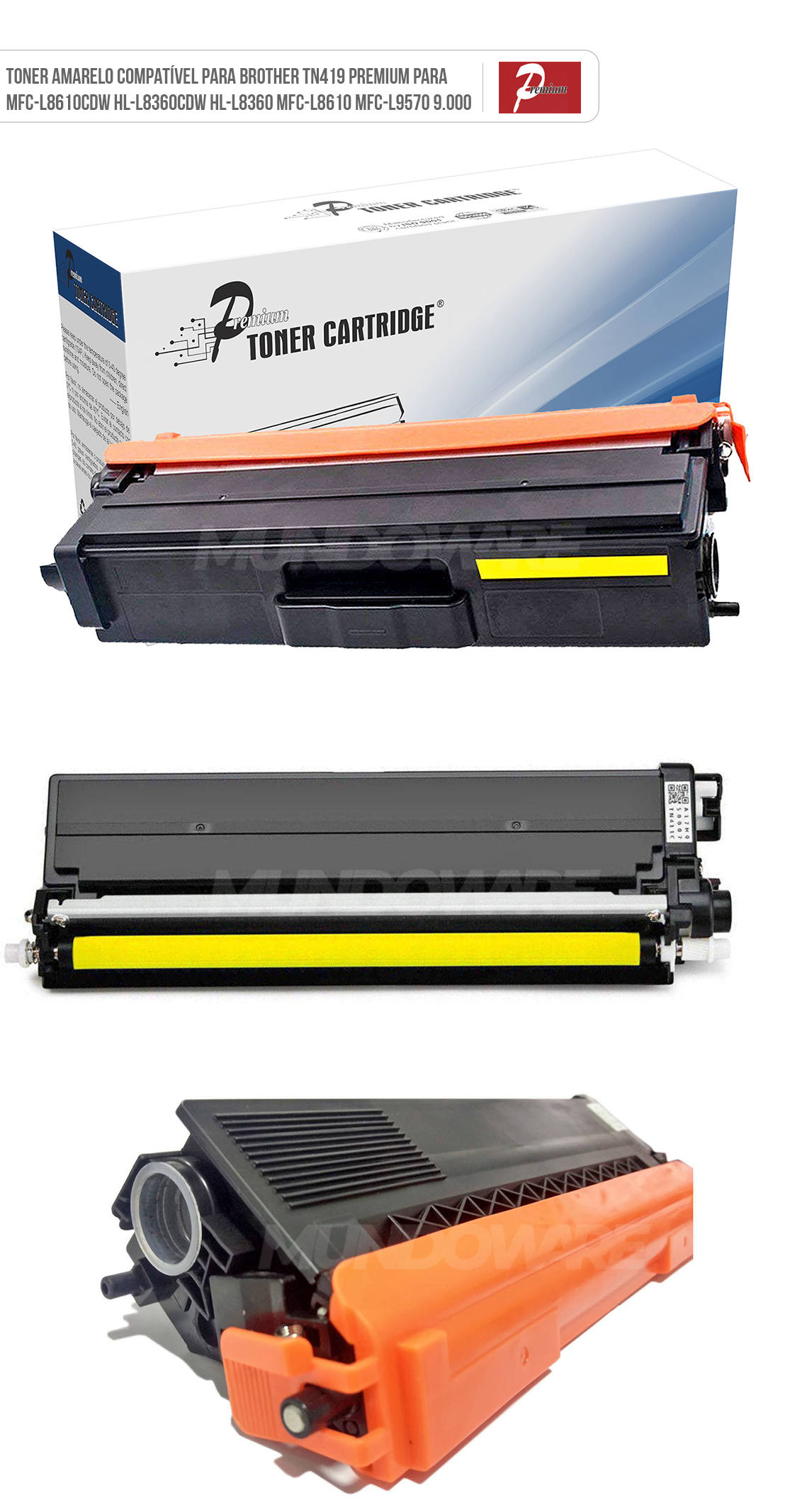 Cartucho de Toner Compatível com Brother TN-419Y TN419 Amarelo para HL-L9310cdw HL-L8360cdwt HL-L8260cdn HL-L8260cdw Premium 9.000 Toner Compatível com Brother TN-419Y TN419 Amarelo para HL-L9310cdw HL-L8360cdwt HL-L8260cdn HL-L8260cdw Premium 9.000