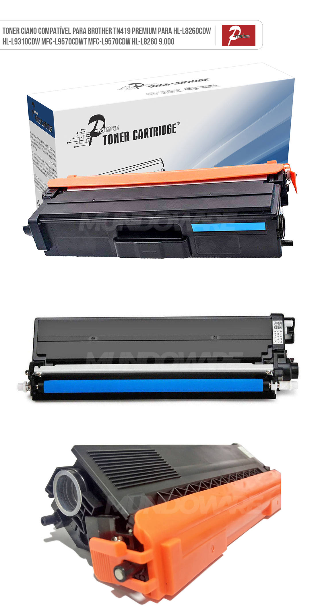 Cartucho de Toner Compatível com Brother TN-419C TN419 Ciano para MFC-L9570cdw DCP-L8410cdw MFC-L9570cdwt MFC-L8690cdw Premium 9.000 Toner Compatível com Brother TN-419C TN419 Ciano para MFC-L9570cdw DCP-L8410cdw MFC-L9570cdwt MFC-L8690cdw Premium 9.000