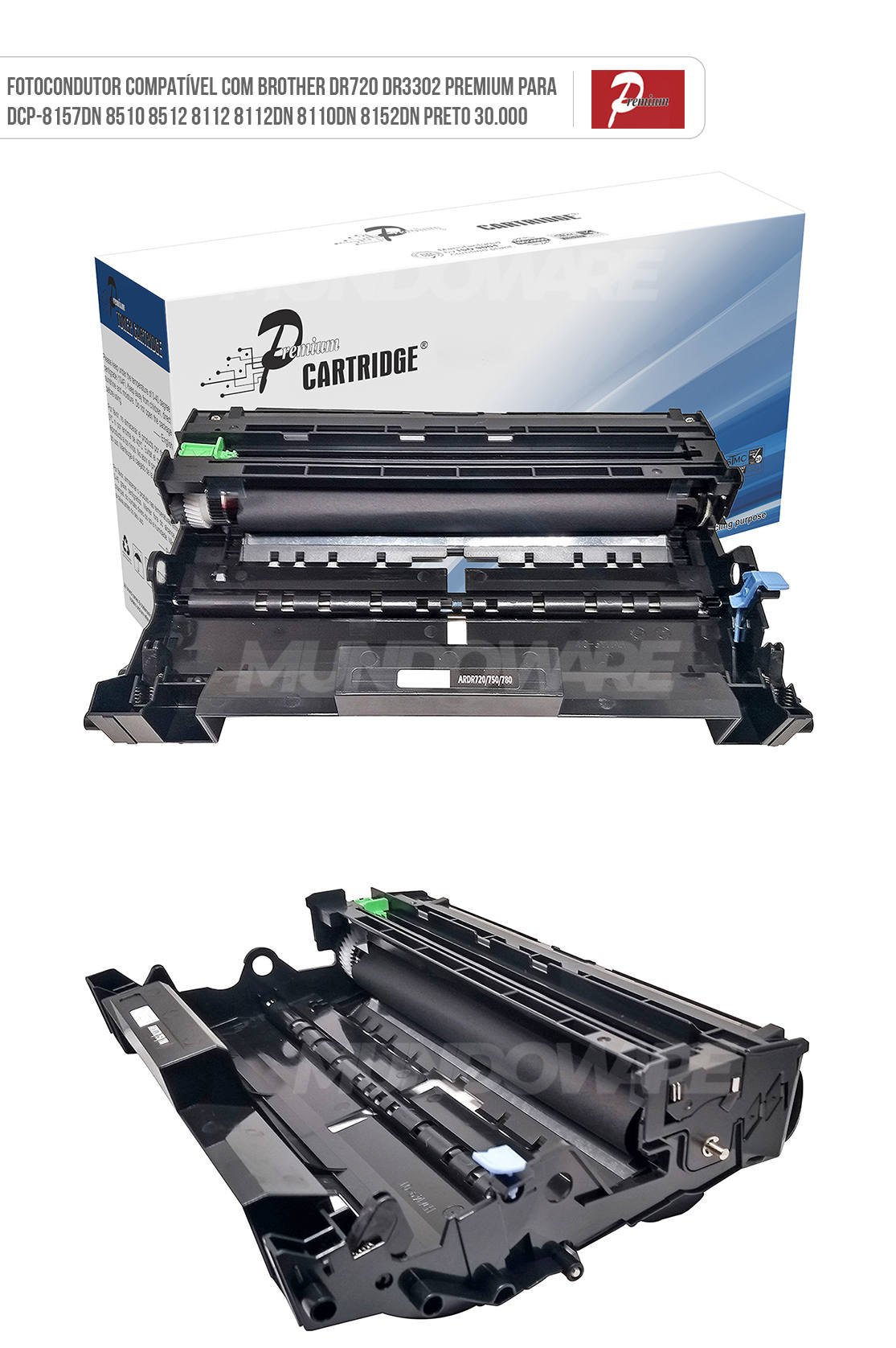 Kit Cilindro Compatível com Brother DR720 DR3302 Premium para HL5472 MFC8712 DCP8112 MFC8512 HL5450 Preto 30.000 Cartucho de Cilindro Compatível com Brother DR720 DR3302 Premium para HL5472 MFC8712 DCP8112 MFC8512 HL5450 Preto 30.000