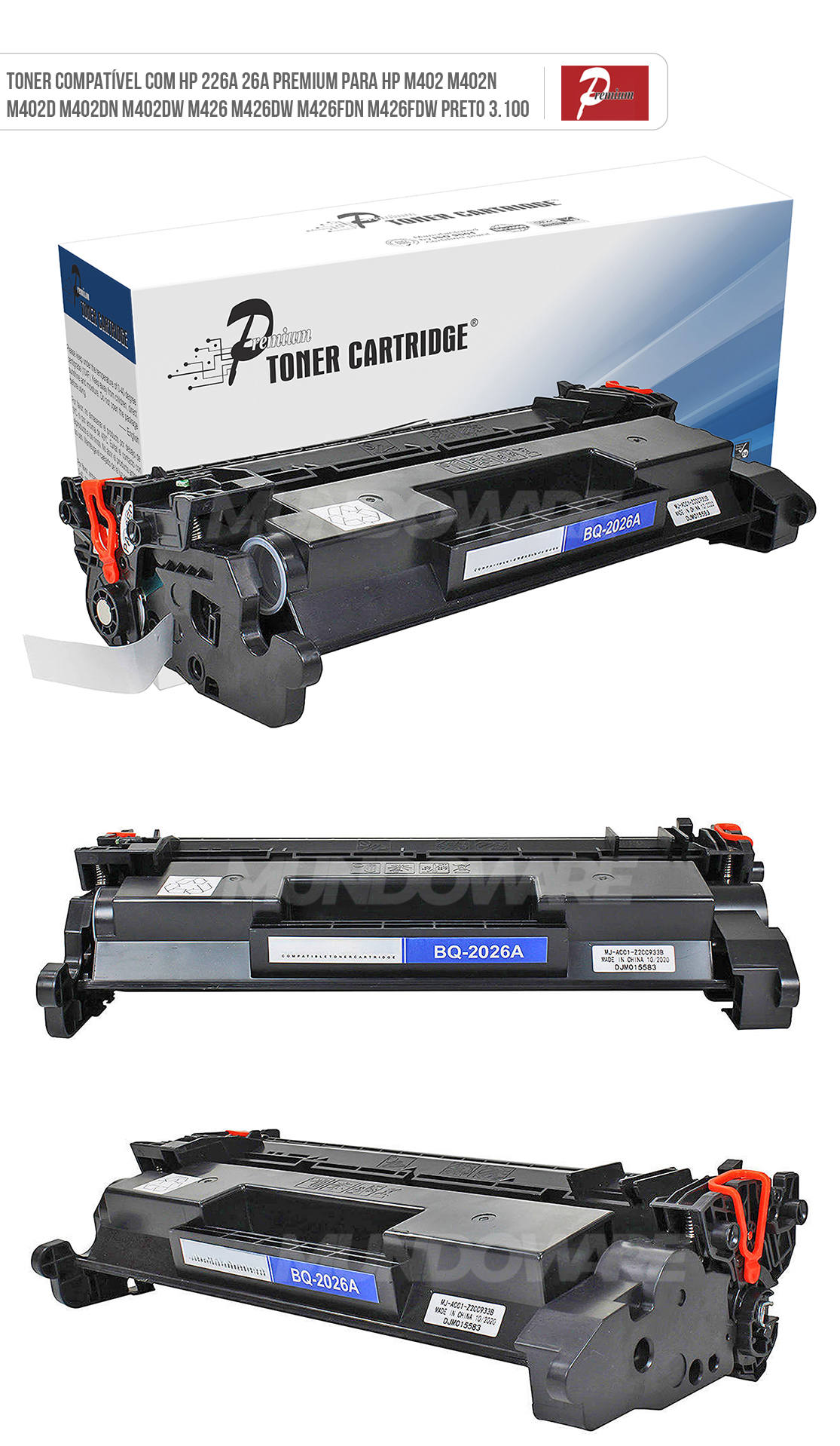 Cartucho de Toner Compatível com HP CF226A 226A Preto para M426 M426fdw M426dw M402 M402dn M402n M402dne 426fdw 402dne Premium 3.100 Toner Compatível com HP CF226A 226A Preto para M426 M426fdw M426dw M402 M402dn M402n M402dne 426fdw 402dne Premium 3.100