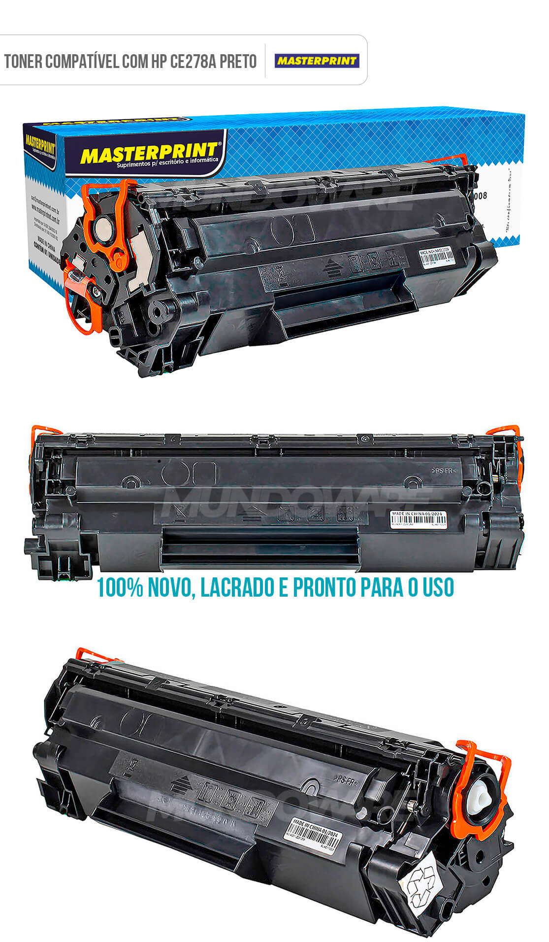 Toner Compatível com HP CE-278A 28A Masterprint para P1566 P1606 P1606n P1606dn M1530 M1536 M1536dnf P1560 Preto 1.800 Cartucho de Toner Compatível com HP CE-278A 28A Masterprint para P1566 P1606 P1606n P1606dn M1530 M1536 M1536dnf P1560 Preto 1.800