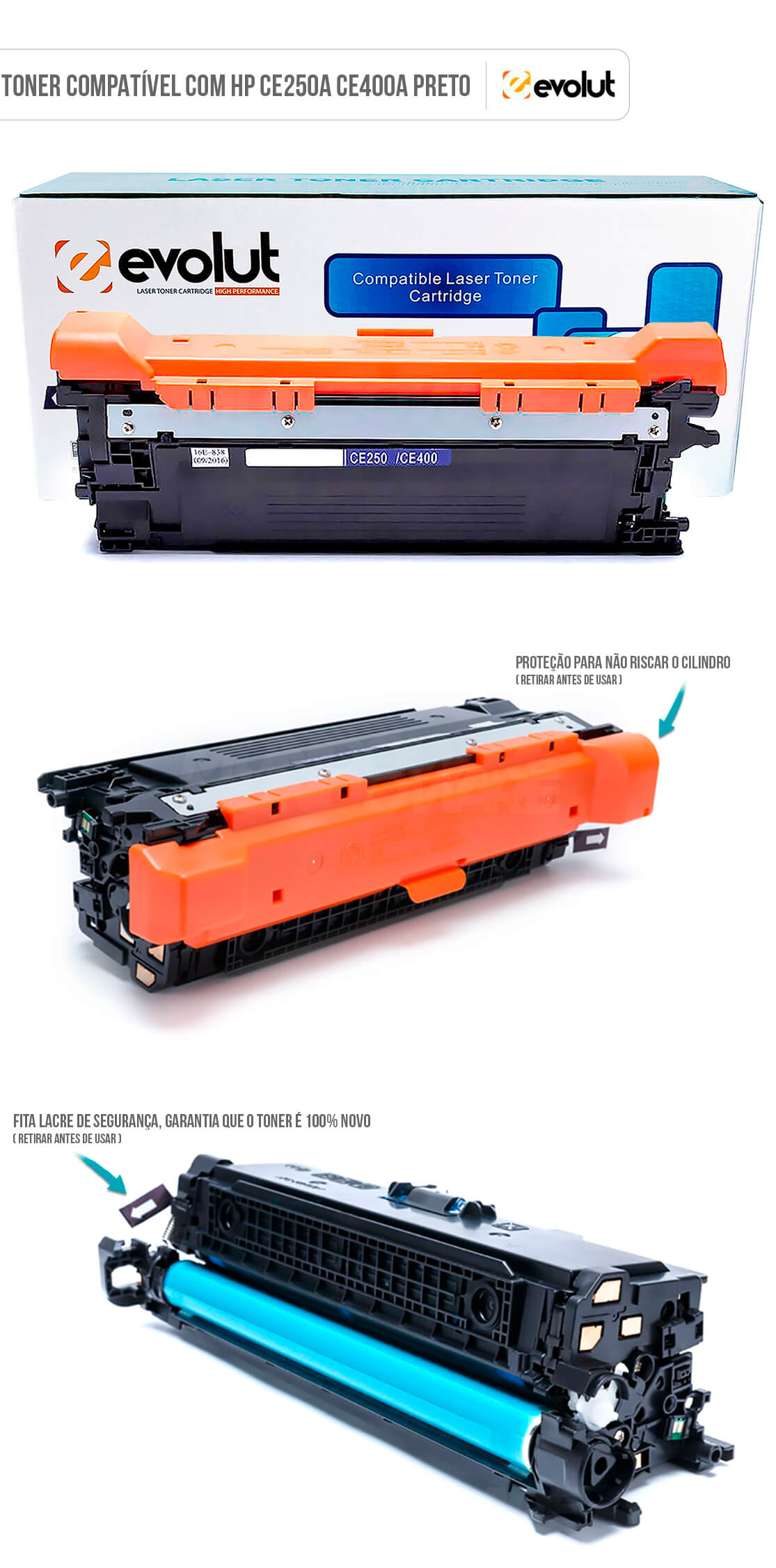 Toner Preto Compatível com HP CE400A CE250A Evolut para CP-3525dn CP-3525n CP-3525x CM-3530fs M575dn M570dn M551dn 5.000 Cartucho de Toner Preto Compatível com HP CE-400A CE-250A Evolut para CP-3525dn CP-3525n CP-3525x CM-3530fs M575dn M570dn M551dn 5.000