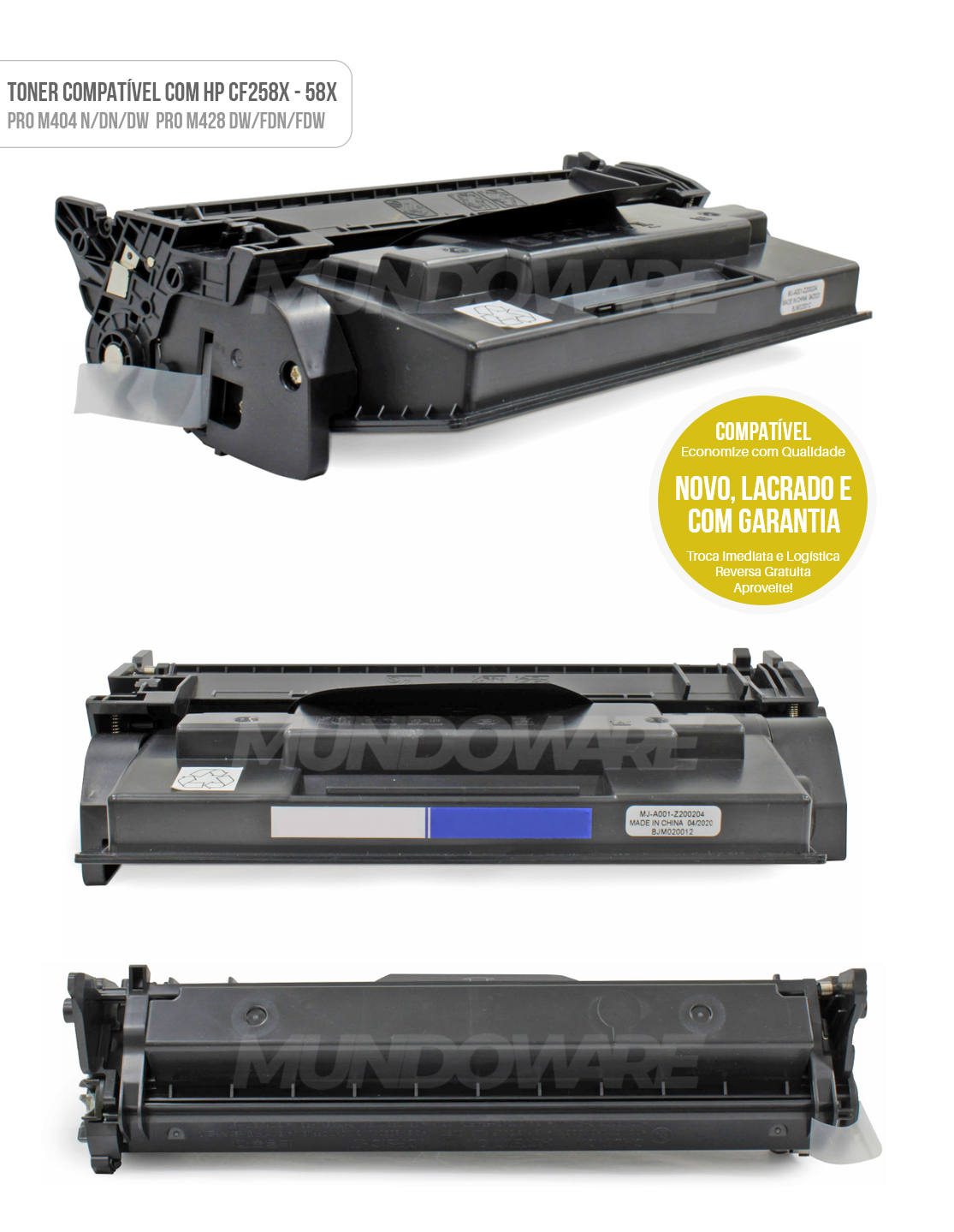 Toner Compatível com CF258X 258X para Impressora HP MFP M428dw M428fdn M428fdw M404n M404dn M404dw Preto 10.000