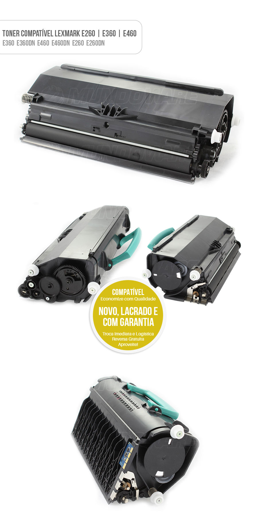Toner compatível para impressora lexmark E260 E360 E460 E260A21L E260A11L Tonner