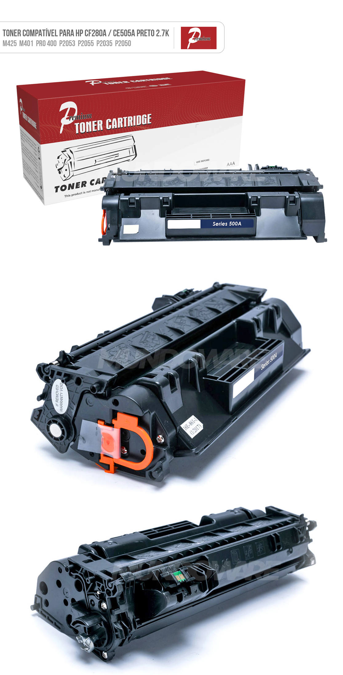 Toner Compatível para HP 505A 280A 05A 80A para M425 M401n M425dn M401dn M401dw P2035 P2050 P2055 Premium Preto 2.700