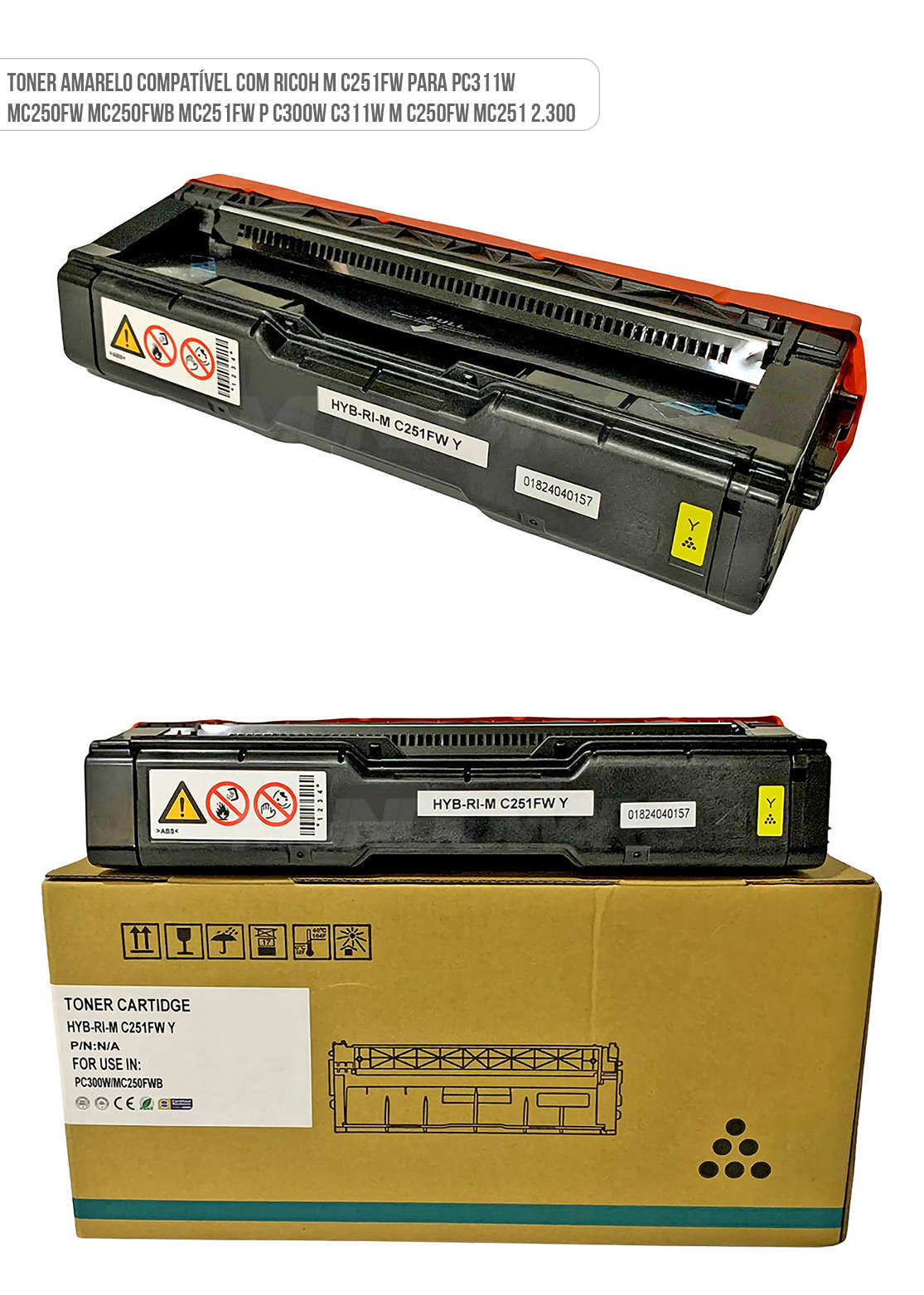 Cartucho de Toner Amarelo Compatível com Ricoh C301W MC250H 408339 para M C250fw M C250fwb M C251fw P C301w PC311w C300 C301 C311 6.300 Toner Amarelo Compatível com Ricoh C301W MC250H 408339 para MC250fw MC250fwb MC251fw PC301w PC311w C300 C301 C311 6.300